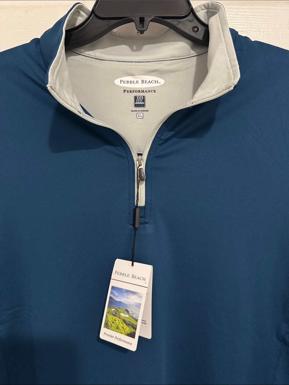 Pebble Beach Men’s Deep Teal Quarter-Zip Performance Jacket XL